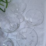Set of 6 cut glass wine glasses