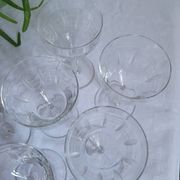 Set of 6 cut glass wine glasses