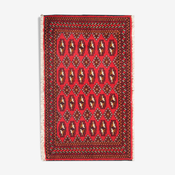Tapis bukhara rouge laine persan 50x100cm
