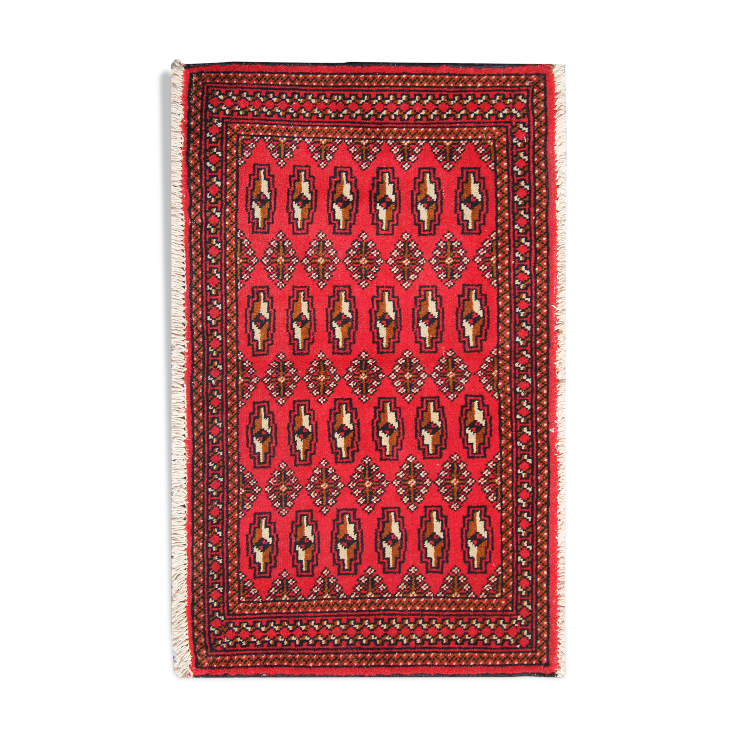 tapis bukhara rouge laine persan 50x100cm
