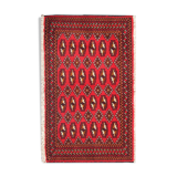 Bukhara rug red wool persian carpet 50x100cm