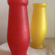 Vintage Mid-Century Modern Frosted Satin Glass Vase Pair