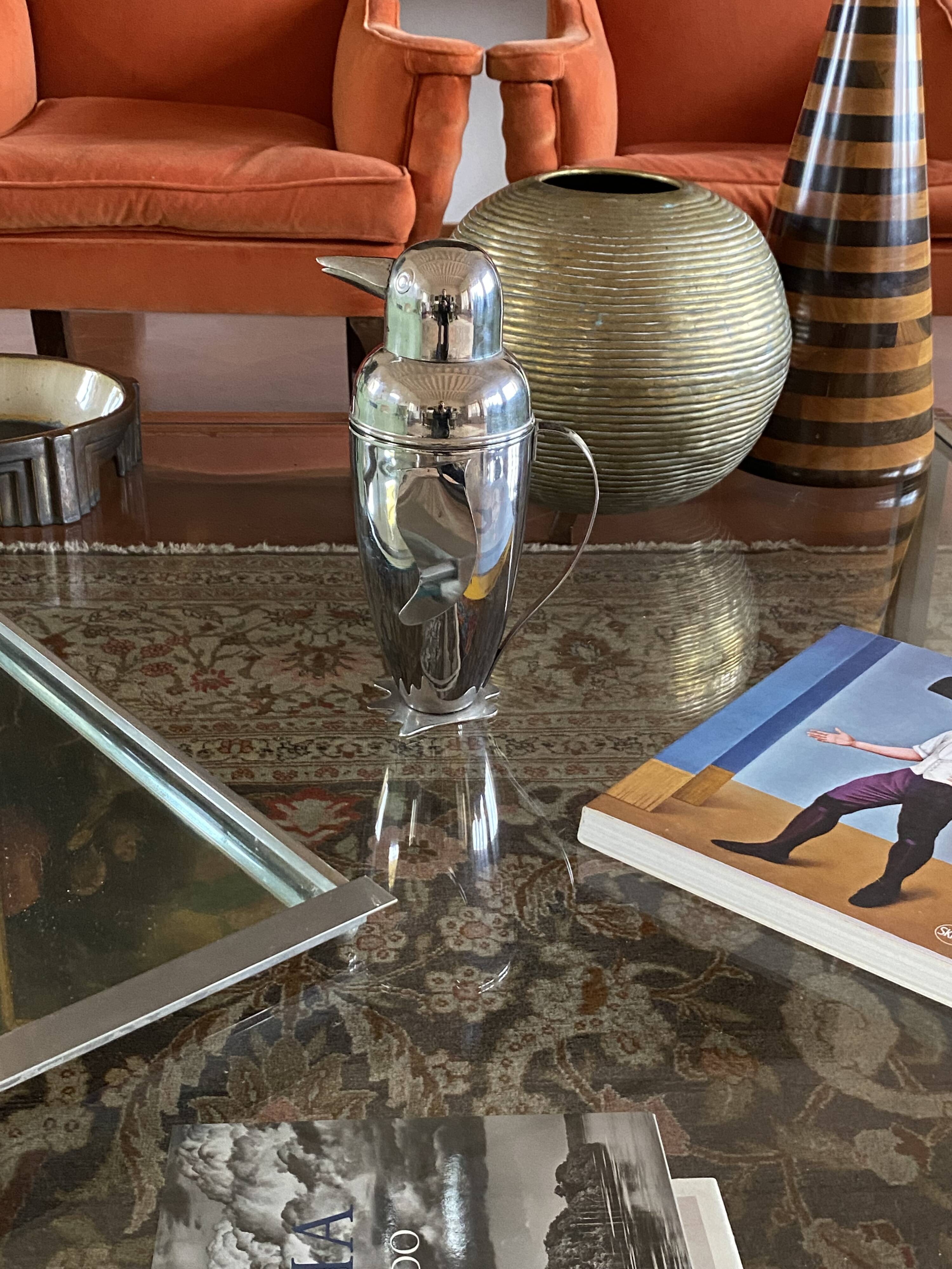 Penguin cocktail shaker, italy late xx century