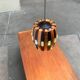Lampe suspension danoise en métal cuivre et noir et prisme de style mid-century modern par Werner Schou pour Coronell Elektro