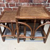 Rattan nesting table