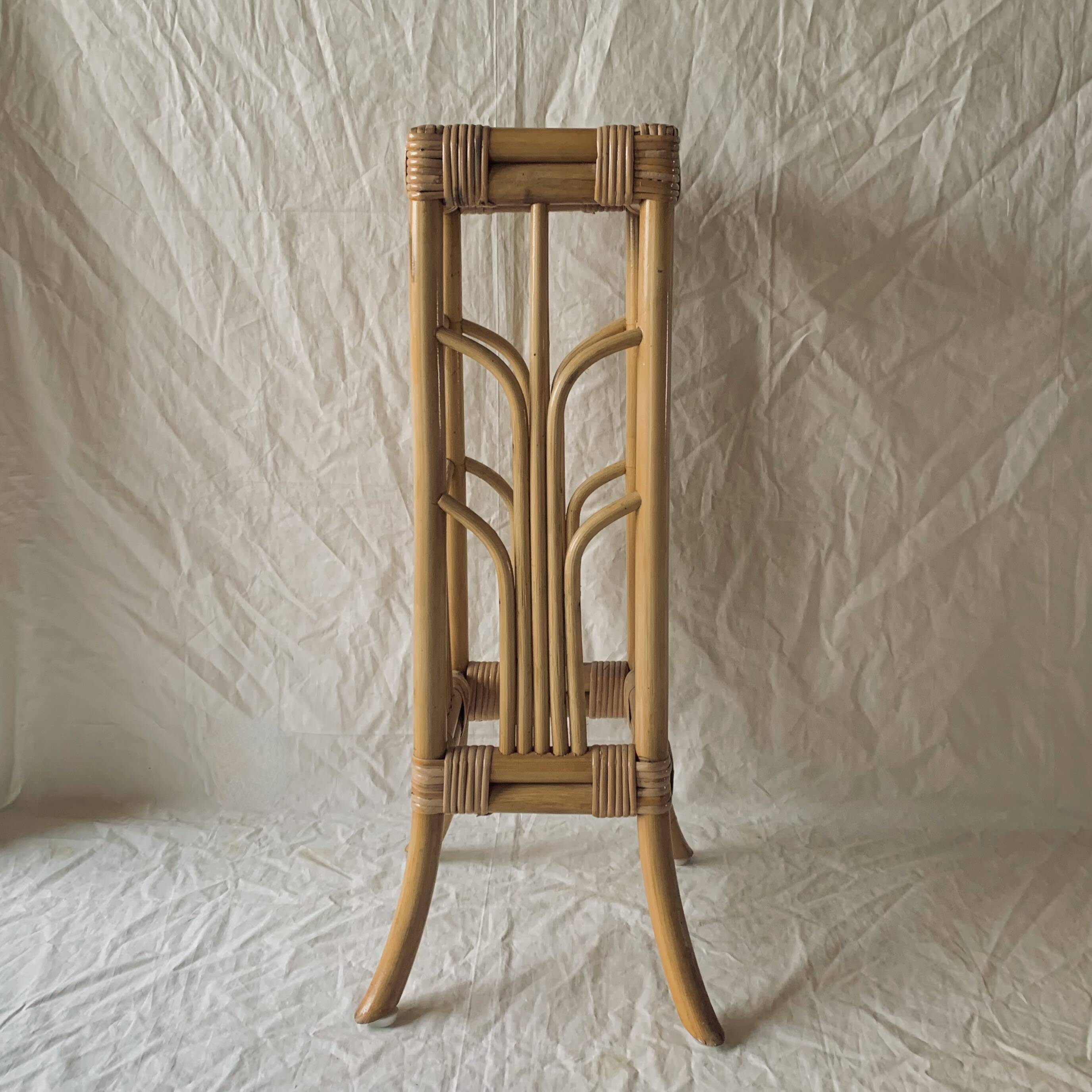 Plant holder or vintage saddle in bamboo and rattan