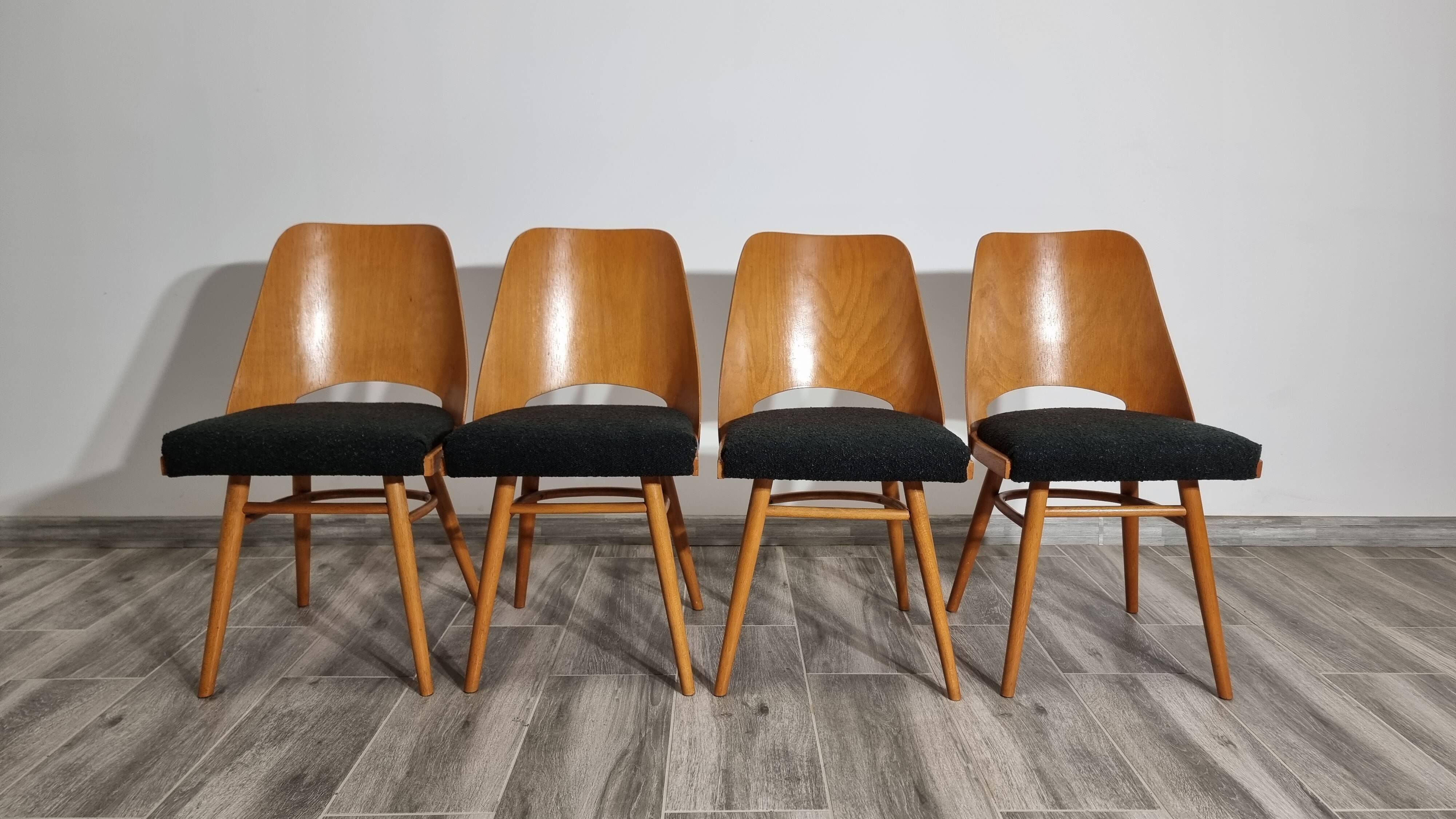 Dining Chairs by Radomir Hoffman for Ton, 1950s, Set of 4