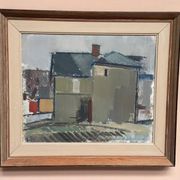 Original Swedish Oil on Canvas – “Sage House” by Gustav‑Adolf Johansson – Signed – Vintage & Framed