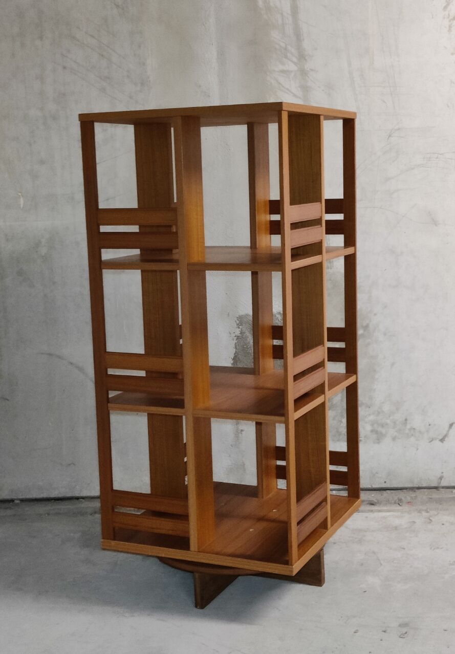 Vintage Scandinavian rotating bookcase
