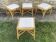 4 tabourets vintage bambou et rotin – années 60/70
