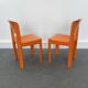 Ensemble de 2 chaises vintage Allibert en plastique orange, France 1970
