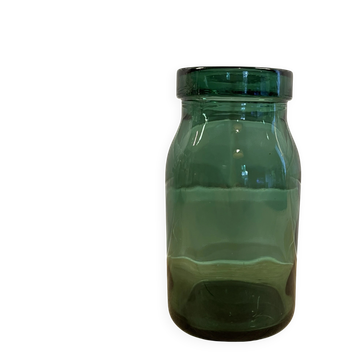 Turquoise emerald glass vase pot