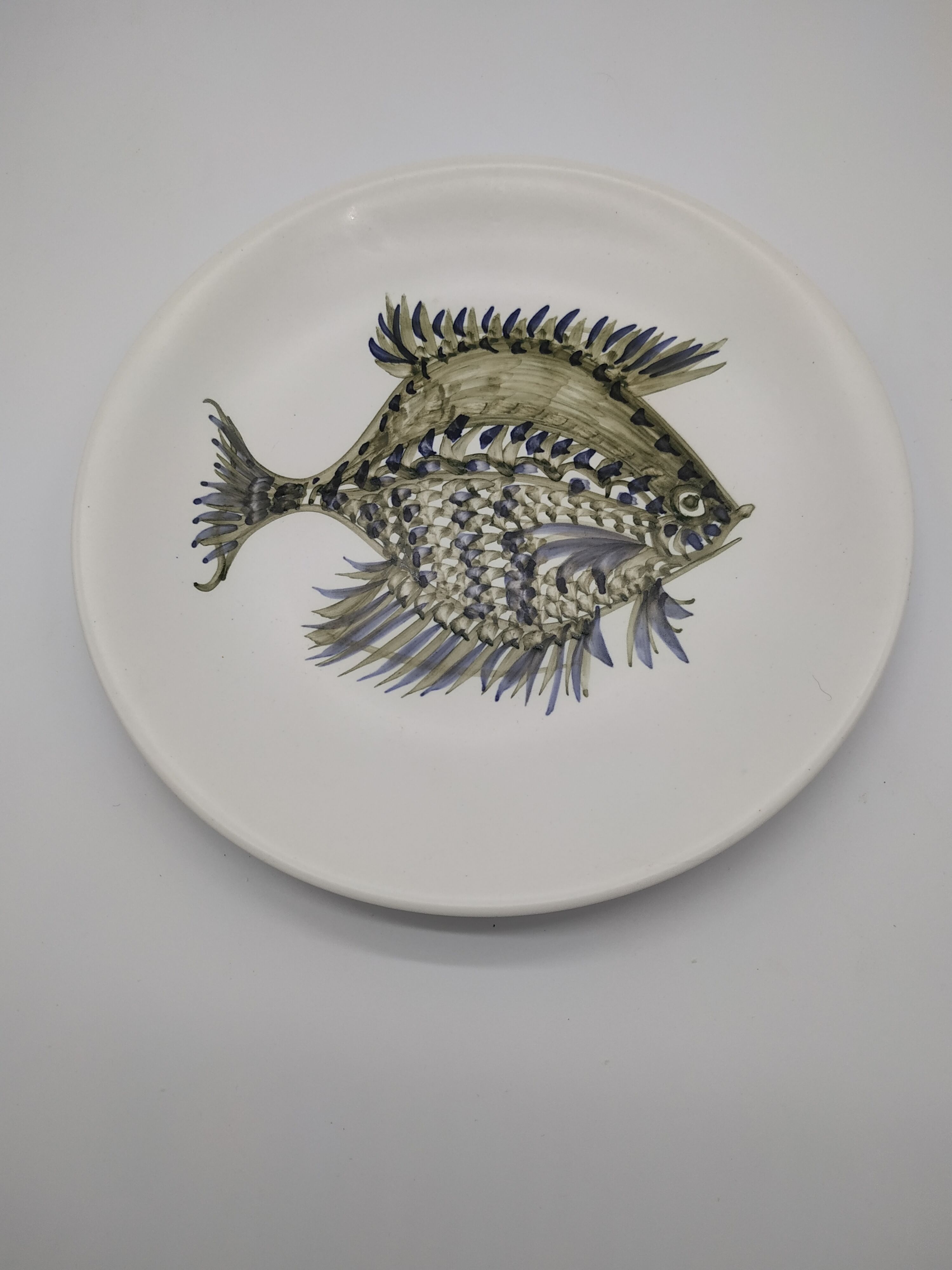 Fish plate by Alain Piclet unique piece Quimper