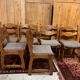 6 Vintage Brutalist Dining Chairs, 1970