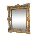 Regency style mirror with gilded wooden parecloses, 1900