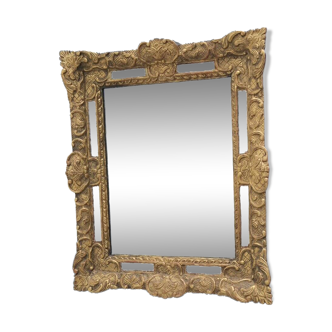 Regency style mirror with gilded wooden parecloses, 1900