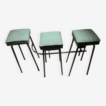 Lot de 3 tabourets de bar 1950