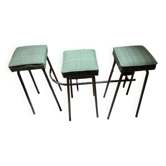 Set of 3 bar stools 1950