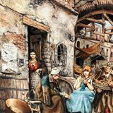 M. Elitzo "Market scene" Oil on canvas