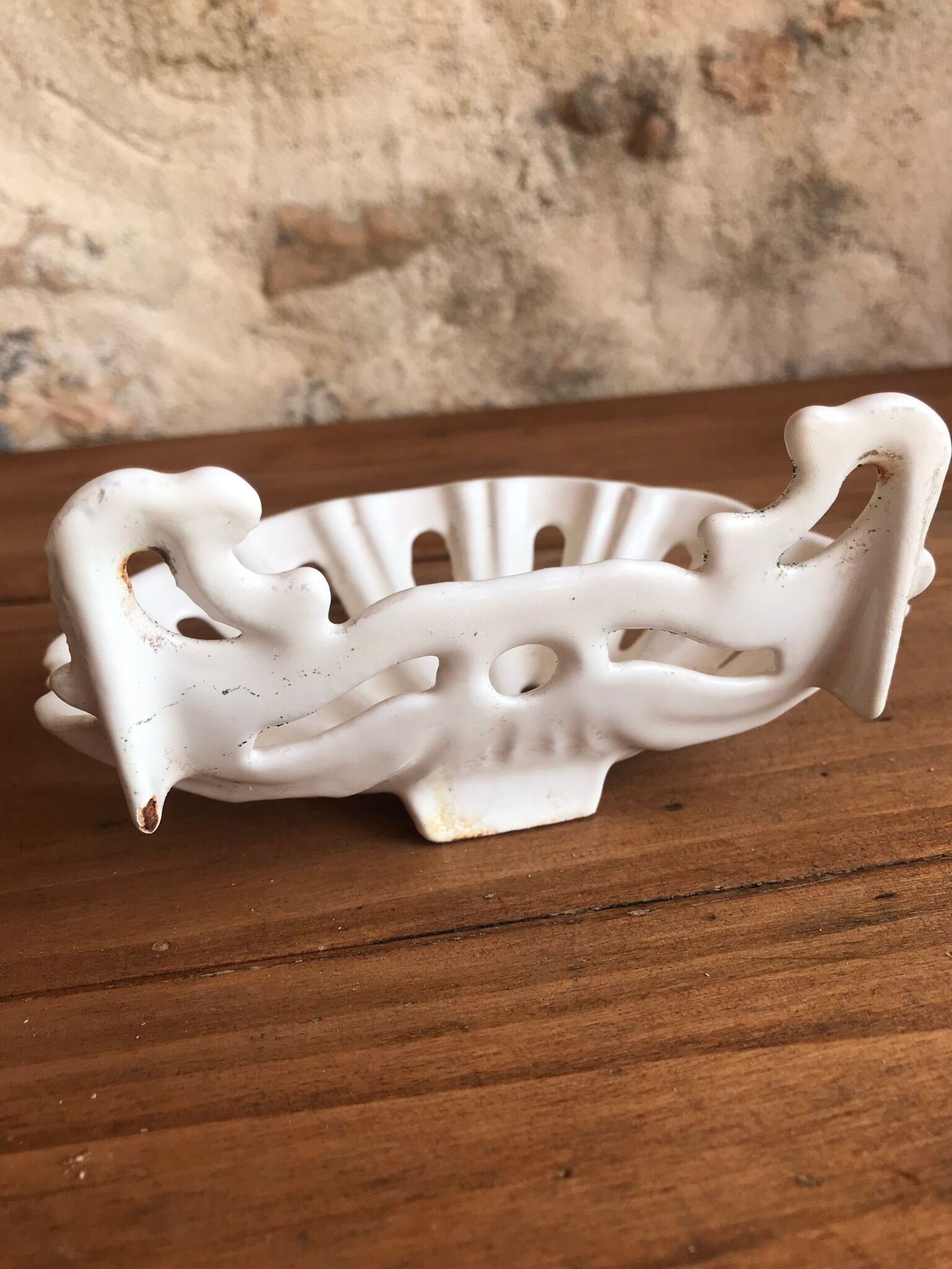Porte-savon en fonte émaillée blanche