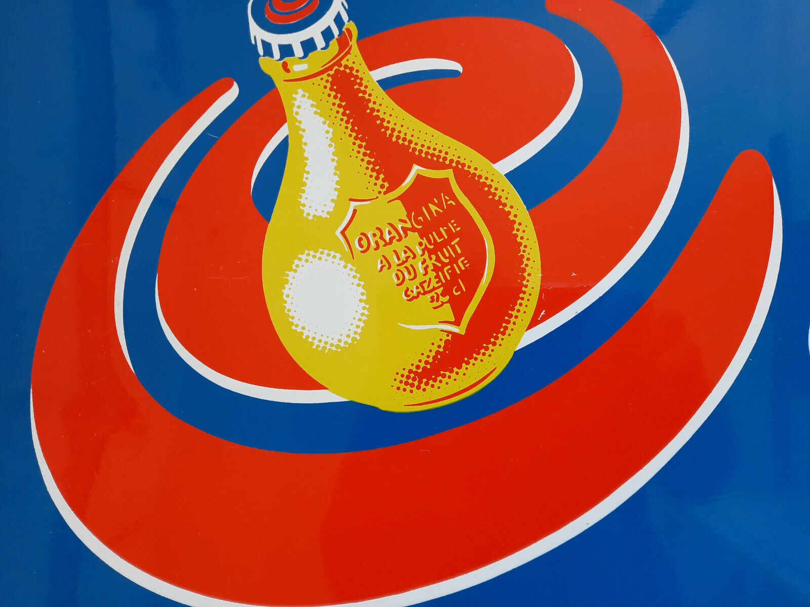 Ancienne plaque en tôle Orangina Villemot 40x60cm 1950
