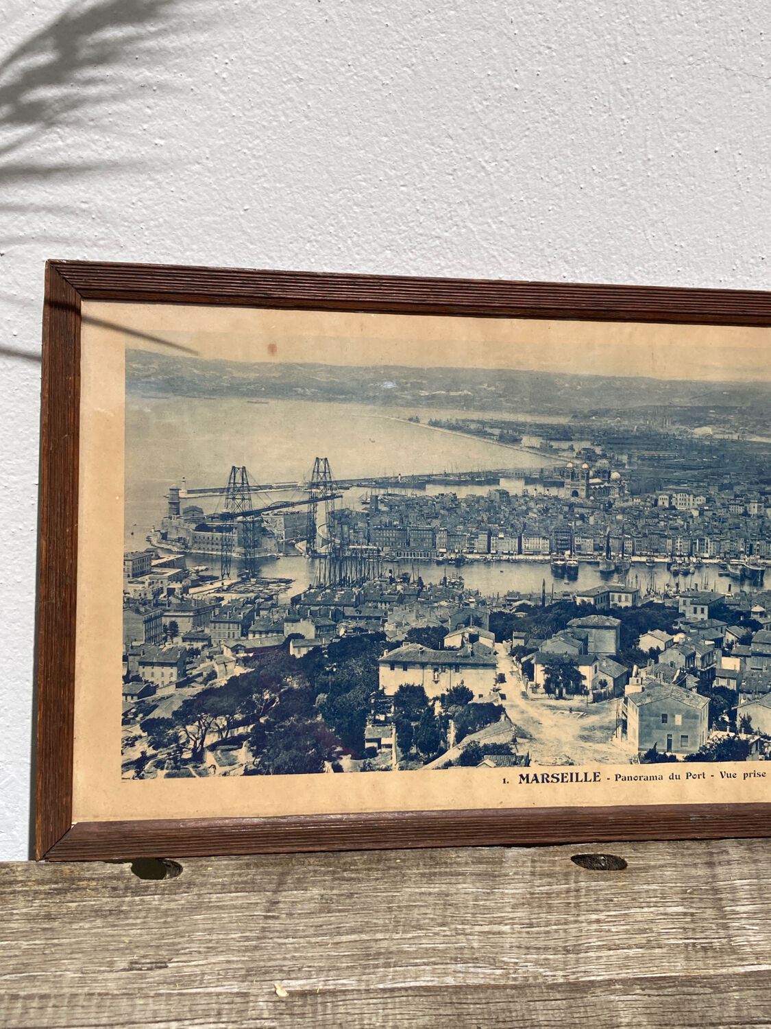 Photograph of Marseille 1950 - panoramic Mediterranean port and city printed by G. Arnaud - antique print