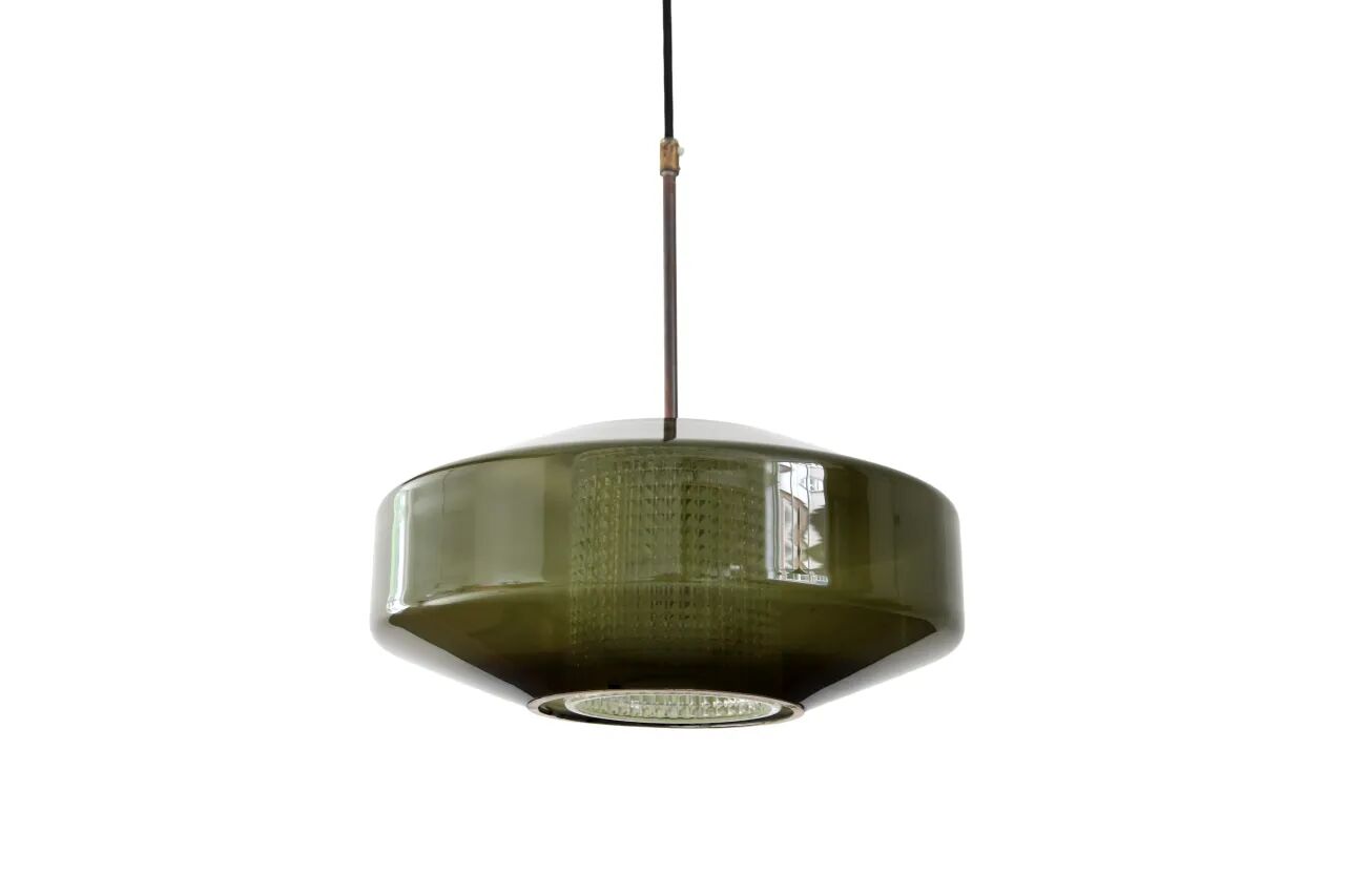 Green glass pendant lamp by Carl Fagerlund for Orrefors