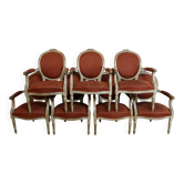 fauteuils Louis XVI série de sept
