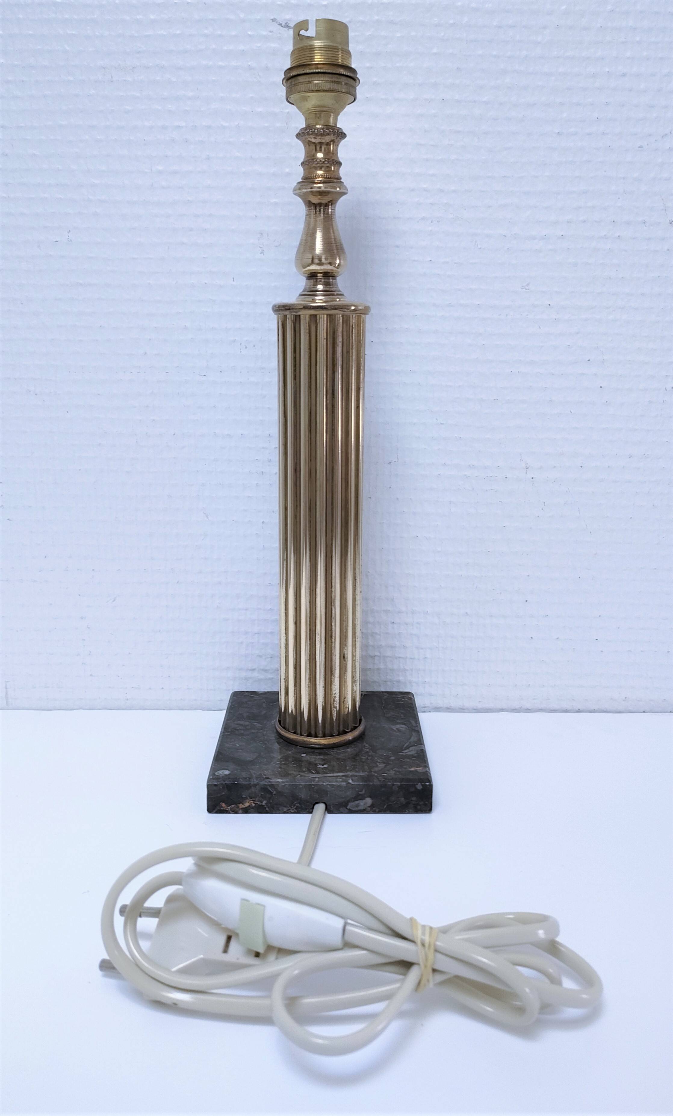 Lamp foot column brass marble neo classic vintage