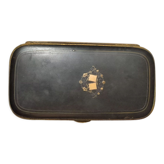 Cigarette case, 1930 brass & bakelite
