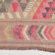 Pink & Navy Blue. Turkish Runner Rug, 90x350Cm