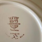 6 assiettes plates anciennes en faïence de Longchamp