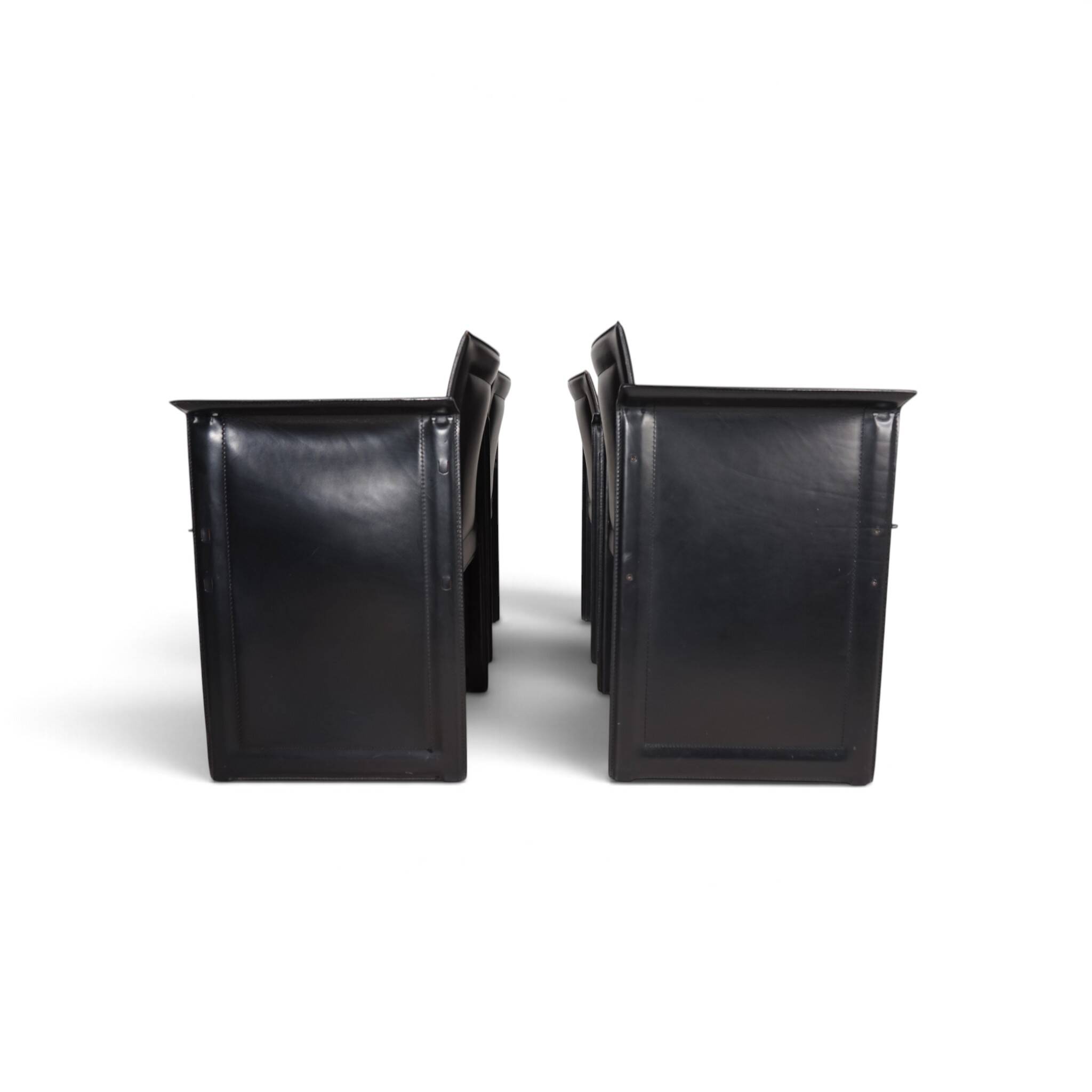 Arrben Solaria leather dining chairs, set of 4 by Tito Agnoli, 1970