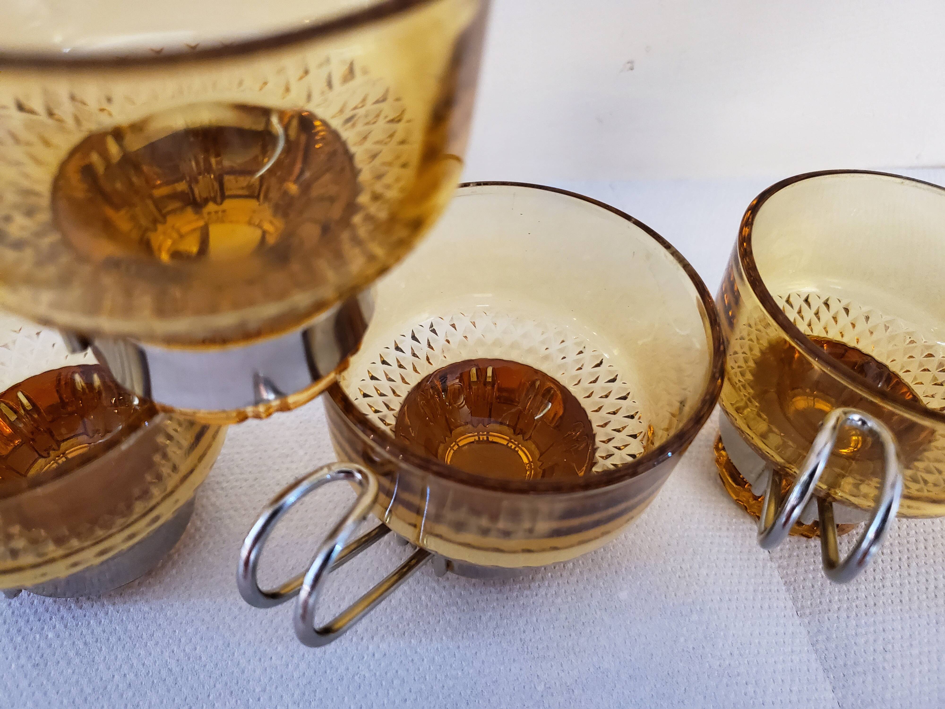 Amber glass cups