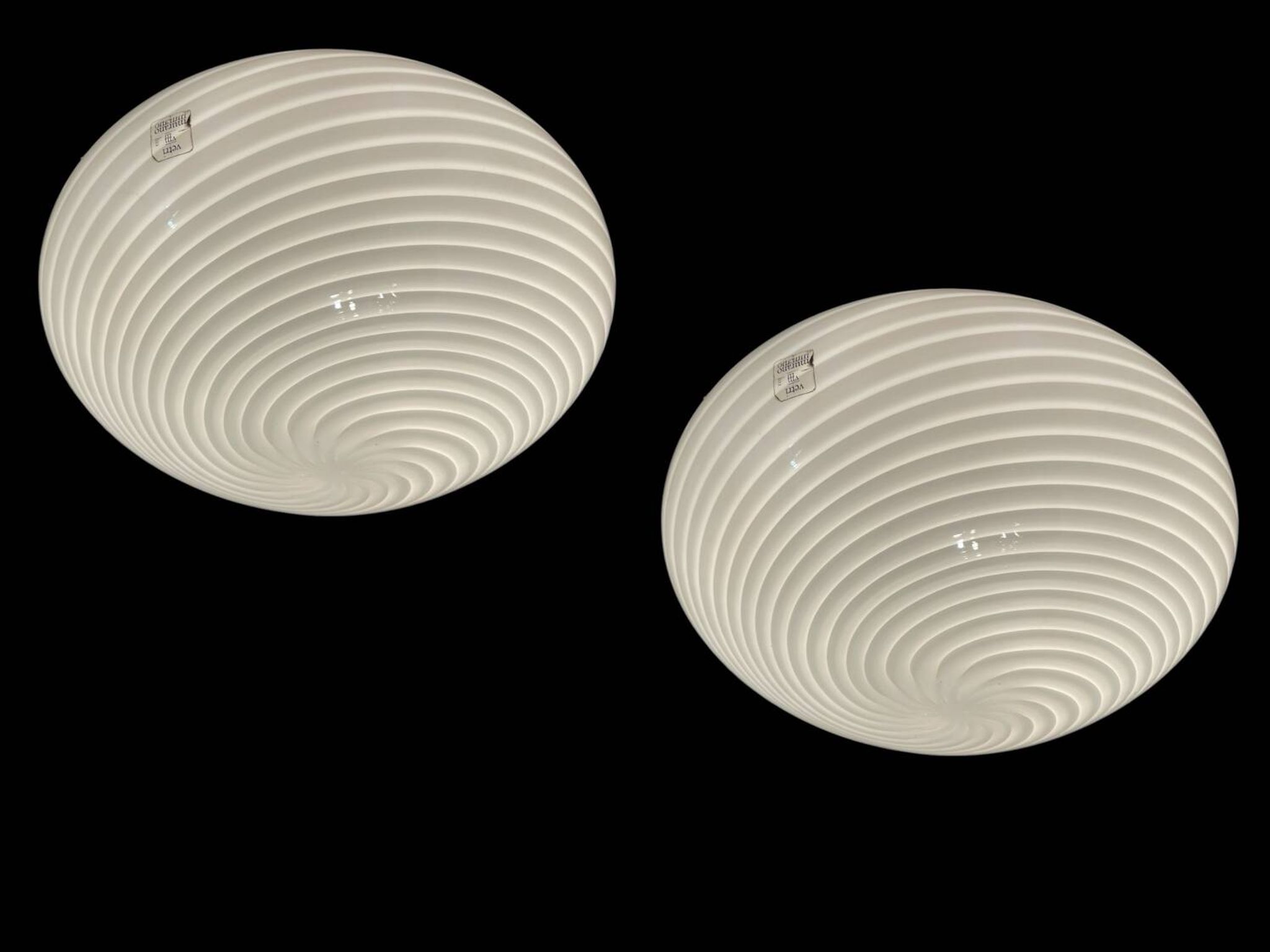 Plafonniers en verre de Murano, ensemble de 2