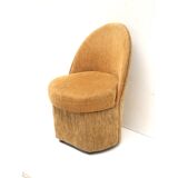 Yellow vintage armchair with storage space made in the 70s