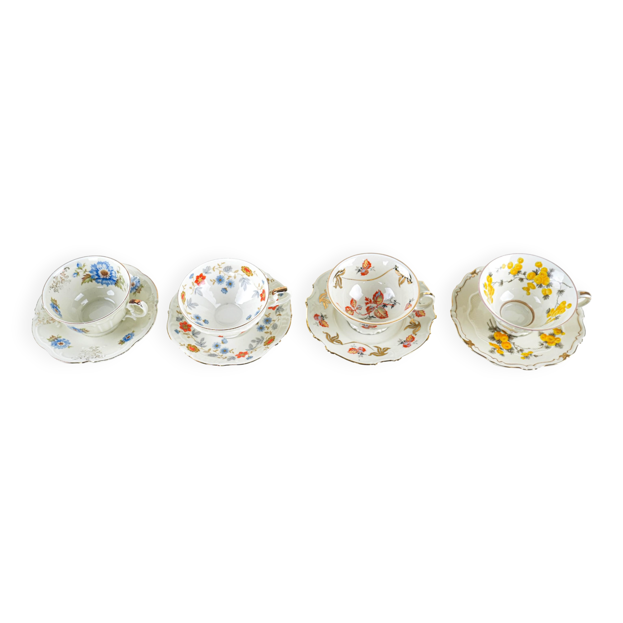 Set of porcelain cups, German design, 20th century, made in Germany