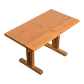 Pine table selected by Charlotte Perriand for Les Arcs, France, circa 1970.