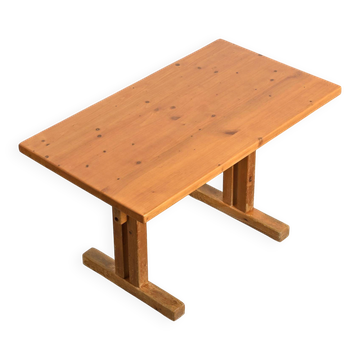Pine table selected by Charlotte Perriand for Les Arcs, France, circa 1970.