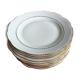 12 flat plates in SFP porcelain - White and Gold