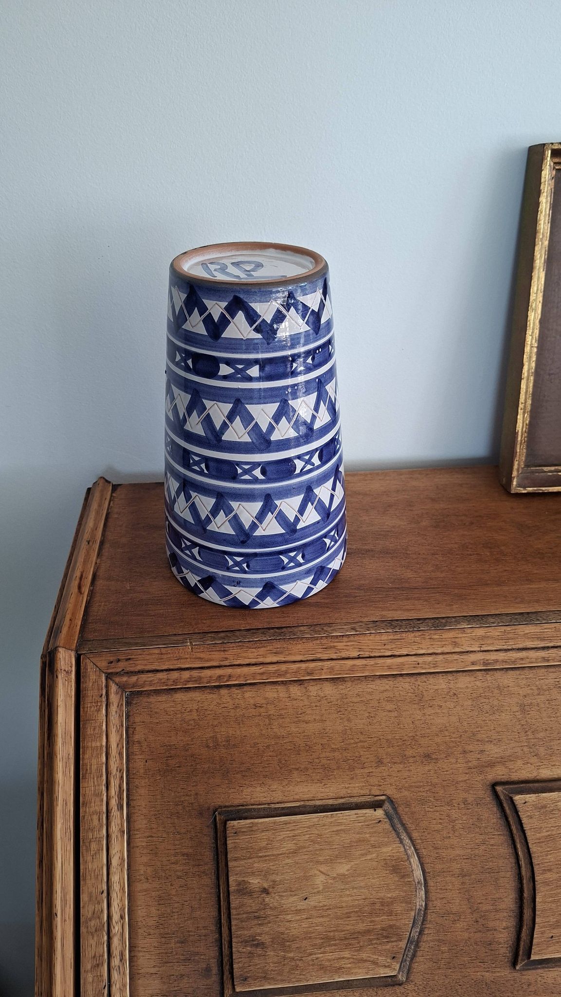 Blue and White Ceramic Decorative Vase Robert Picault