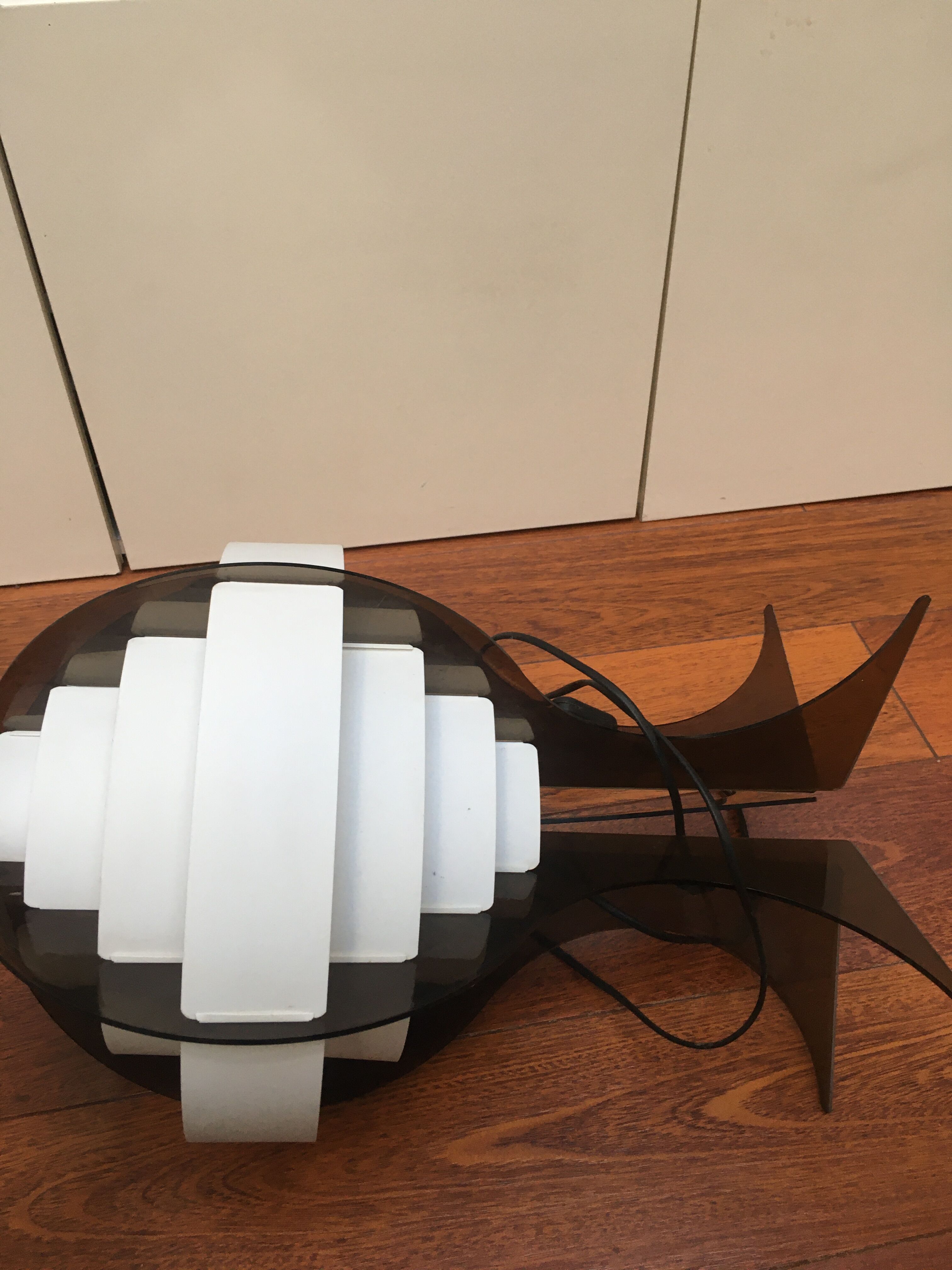 Morten Goettler lamp smoked plexiglas white slats