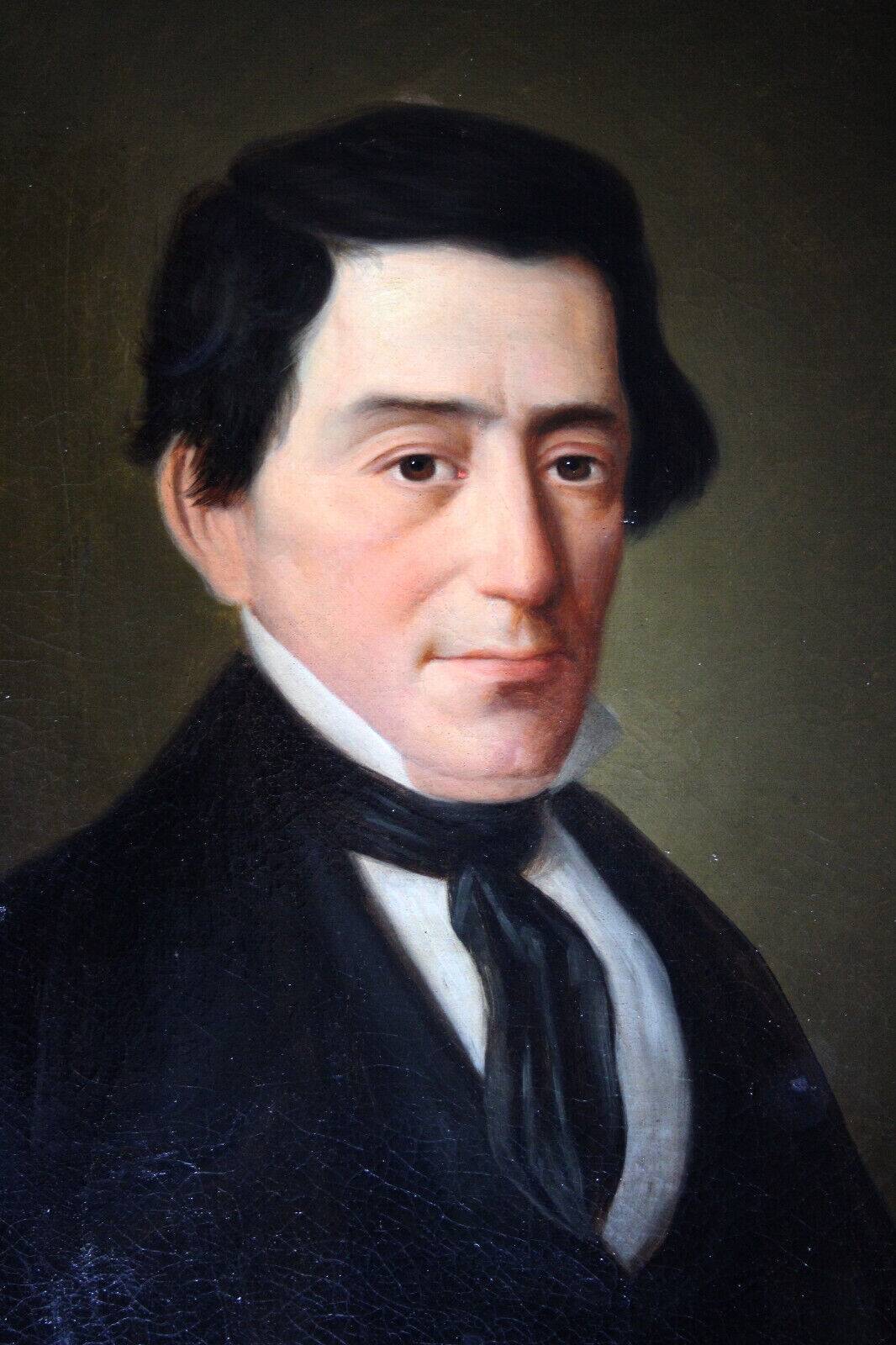 Distinguished 19th-Century Gentleman’s Portrait – Oil on Canvas