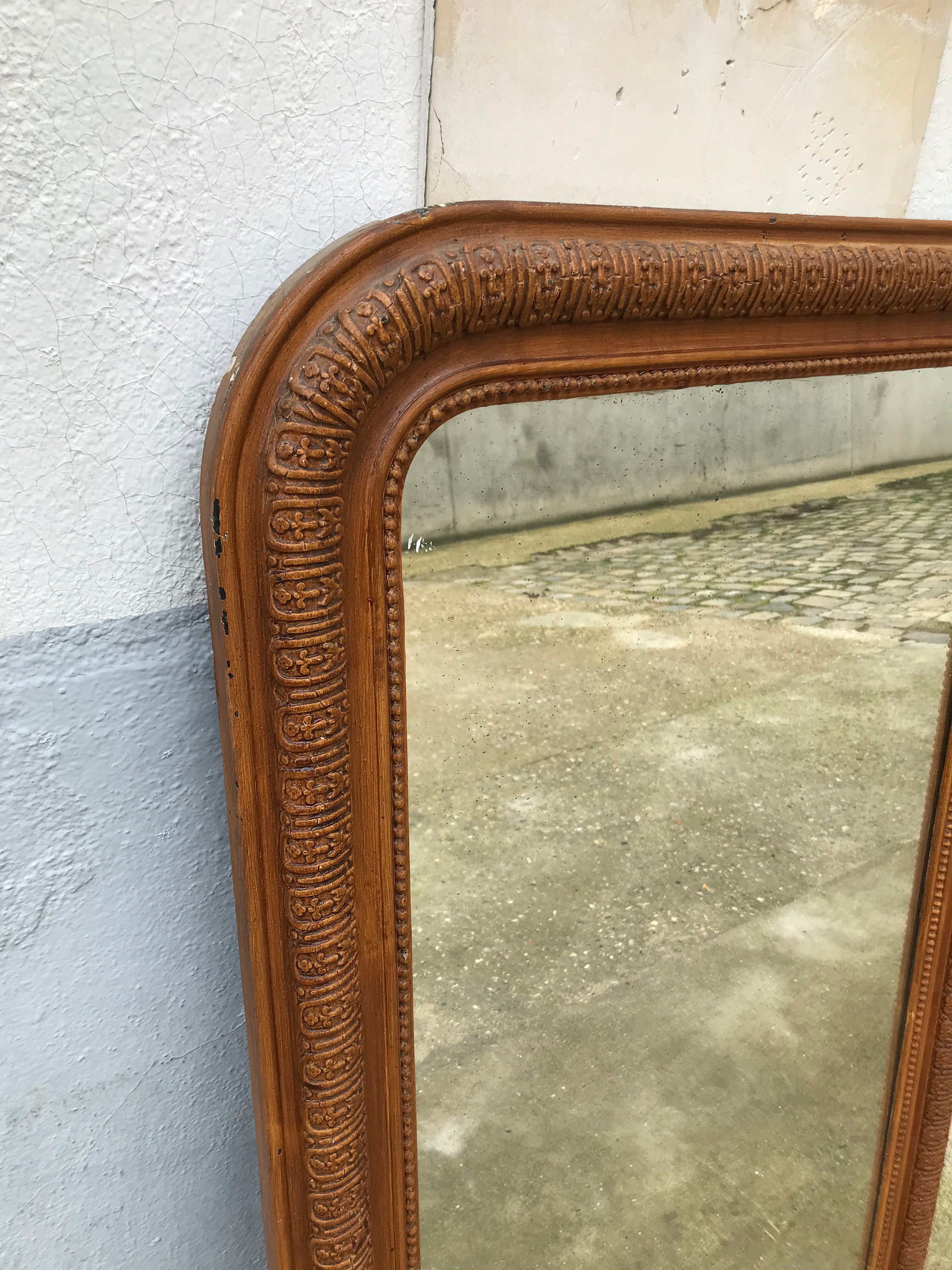 19th century mirror, wood and stucco  - 123x71cm