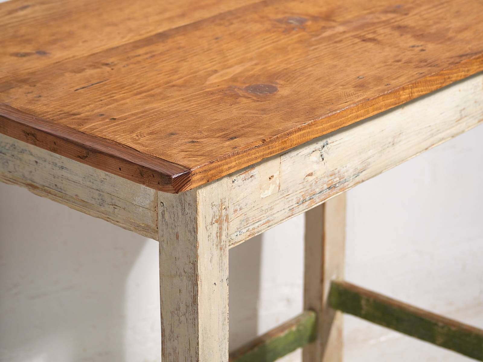 Antique white kitchen table (c.1920) #10