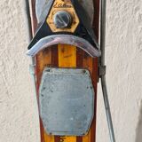 Pair of Rossignol Olympic 41 skis in vintage Hickory wood