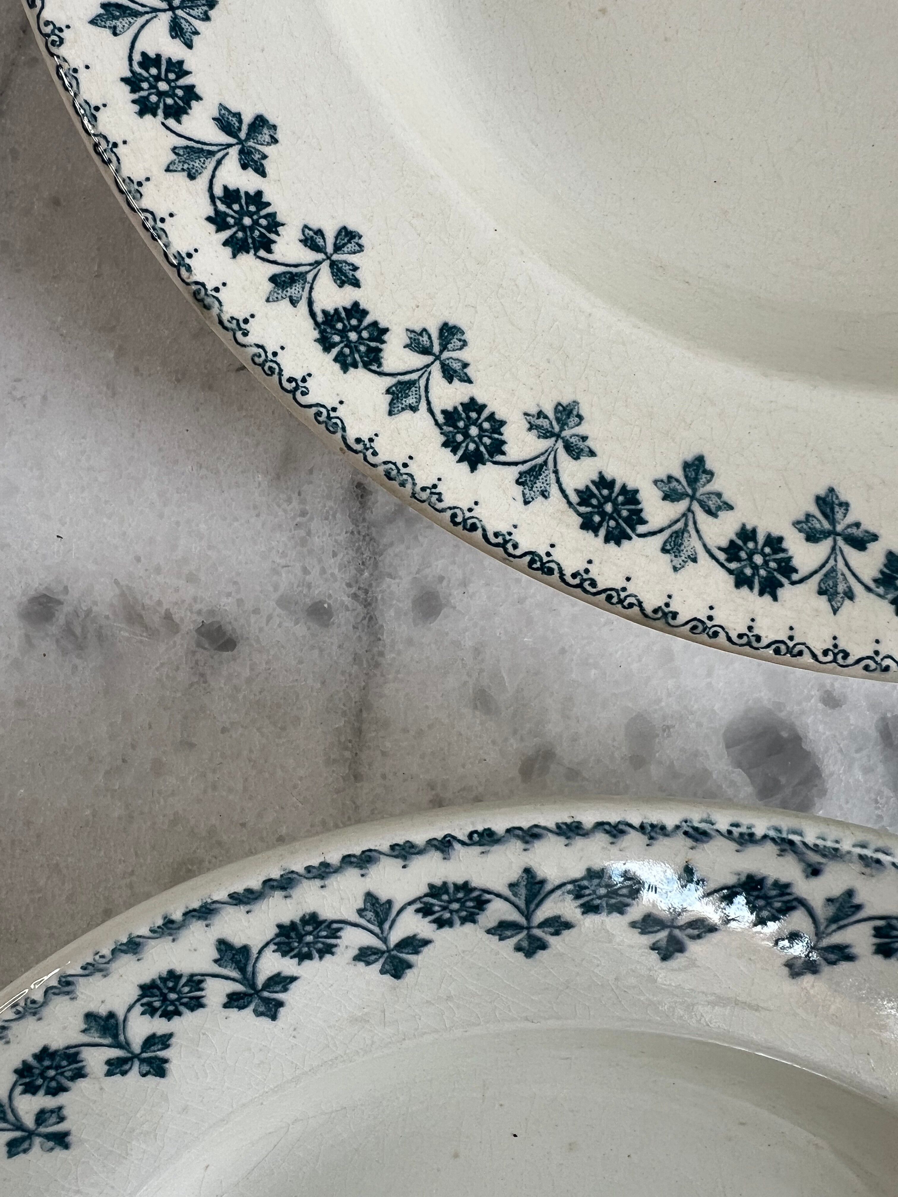 Set of 2 deep plates, ironstone LG Barreau.