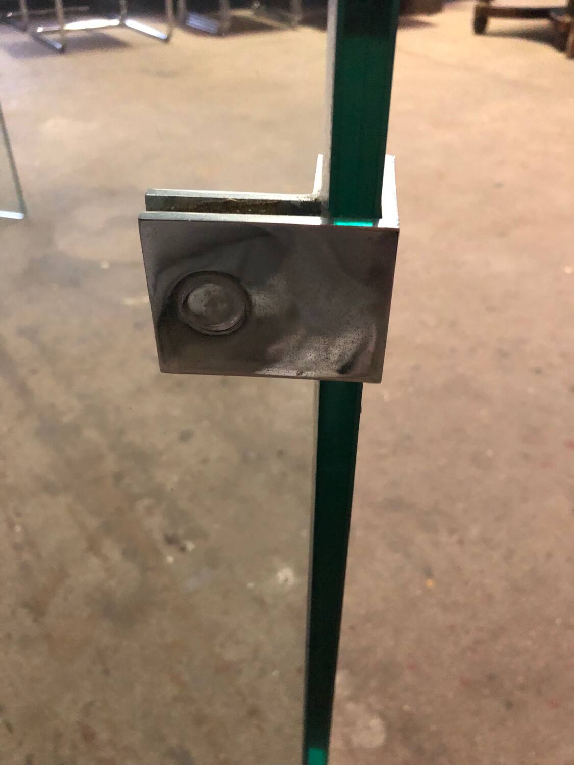 Post modern tempered glass table circa 1980