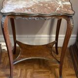 Louis XV Style Side Table with Marble Top - Late 19th Century