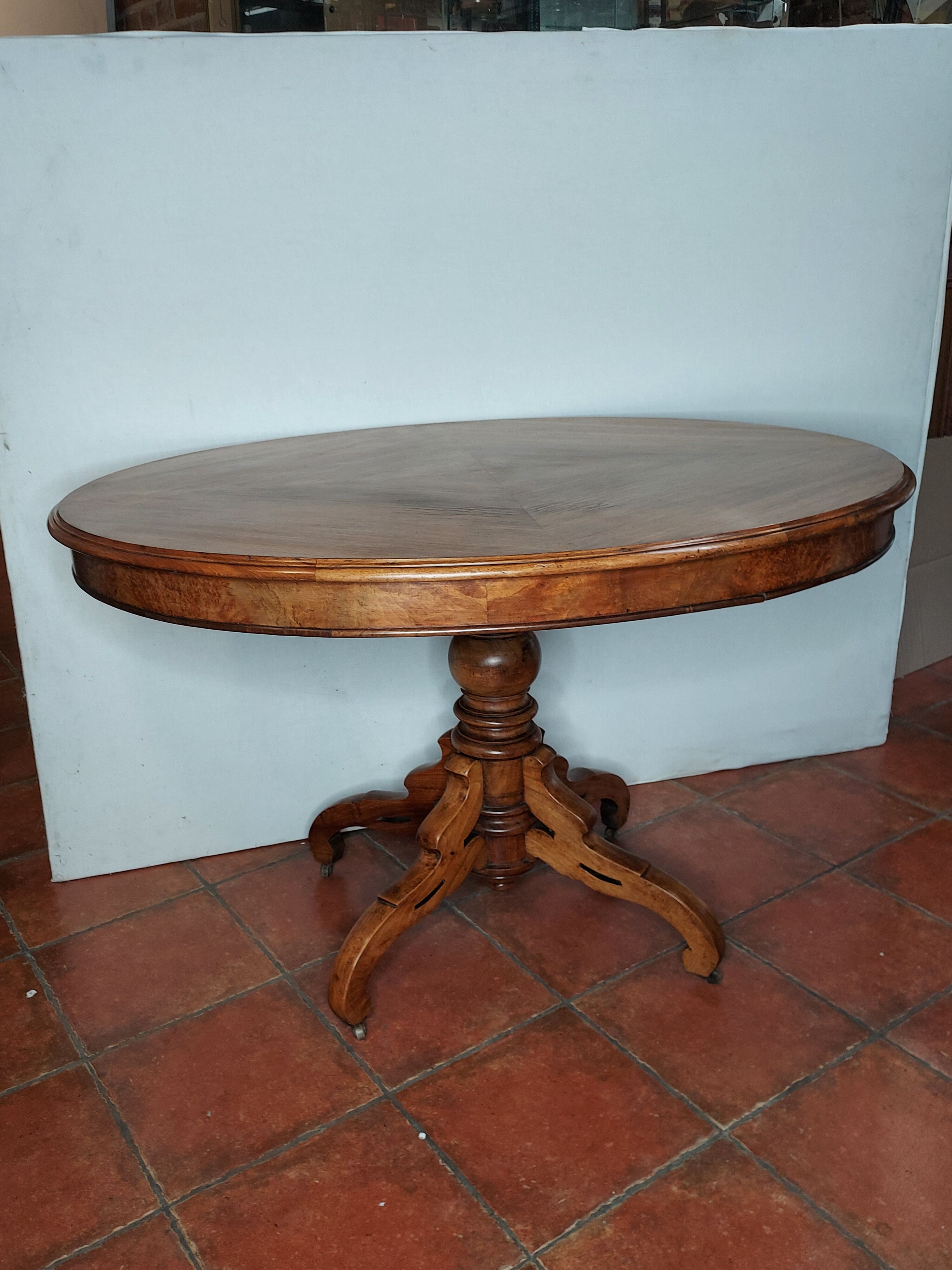 Walnut pedestal table